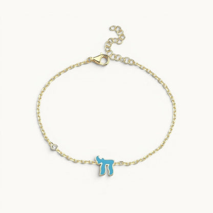 Chai Hebrew Bracelet in Pink or Blue for Girls and Women
