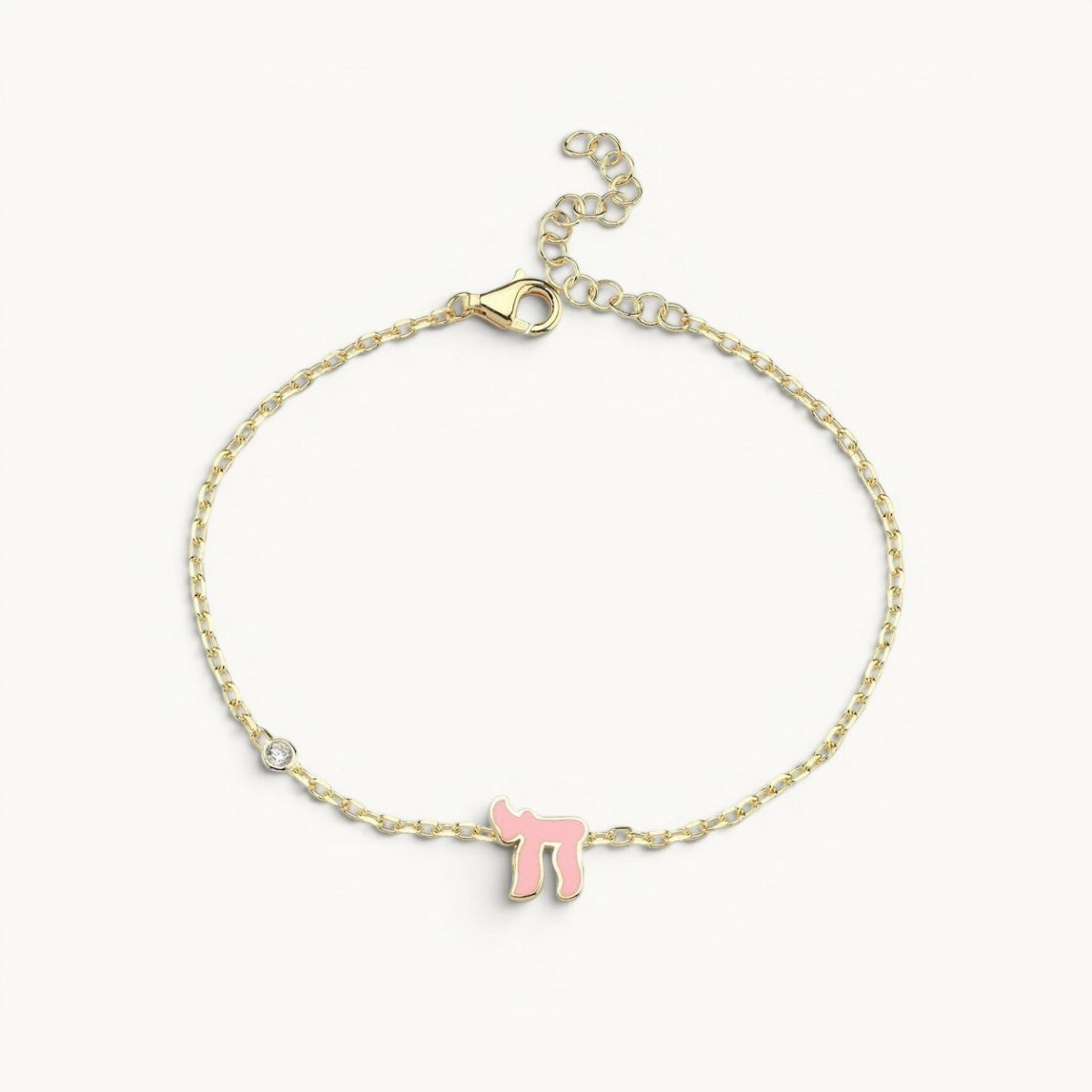 Chai Hebrew Bracelet in Pink or Blue for Girls and Women