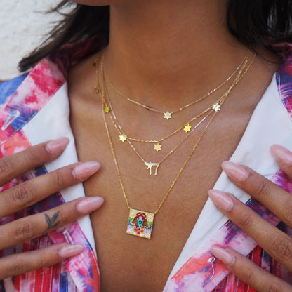 Chai Hebrew Necklace in 14k Gold | Adjustable length
