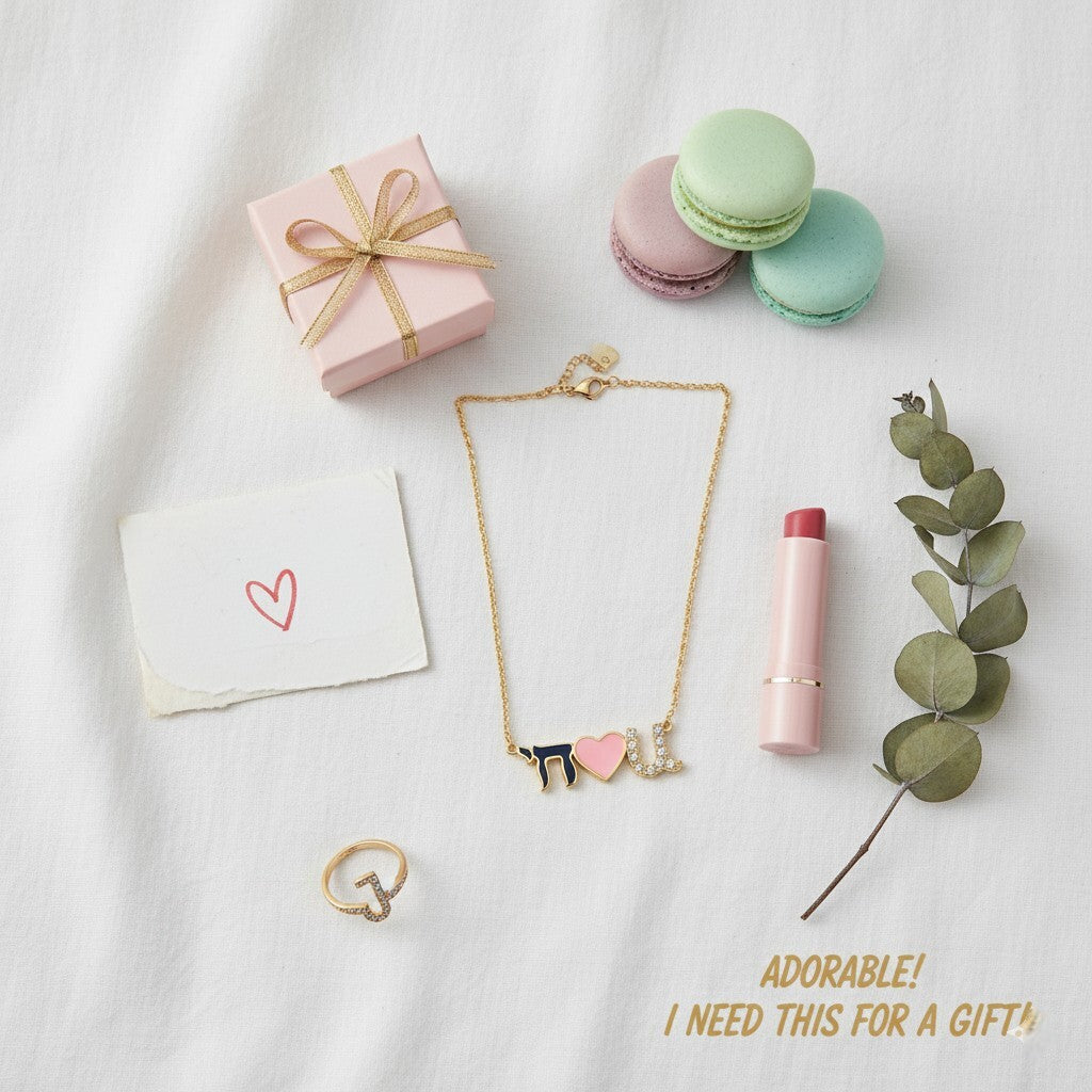 Chai Love You Necklace with Enamel and Sparkling Gemstones