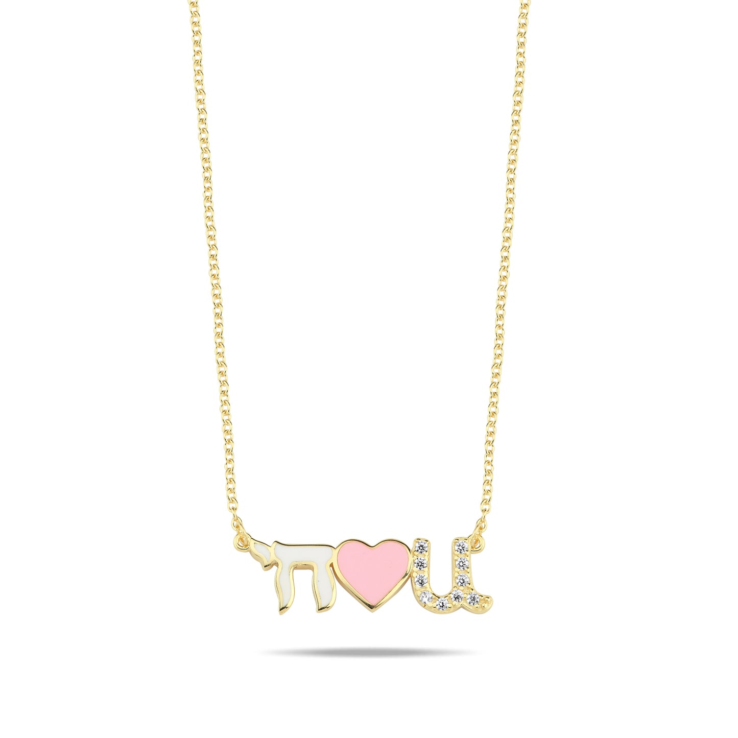 Chai Love You Necklace with Enamel and Sparkling Gemstones