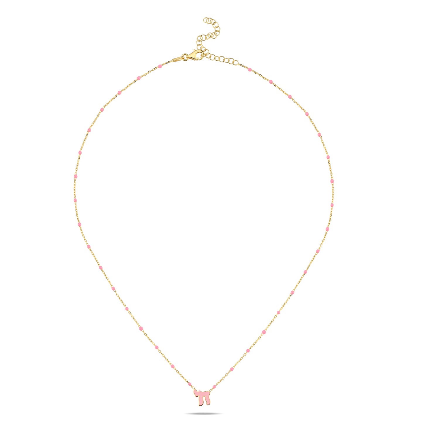 Gold plated Enamel Necklace 1/4" charm 16" + 2" necklace with Colorful choices