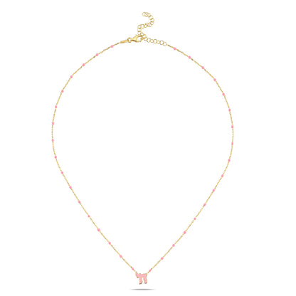 Gold plated Enamel Necklace 1/4" charm 16" + 2" necklace with Colorful choices