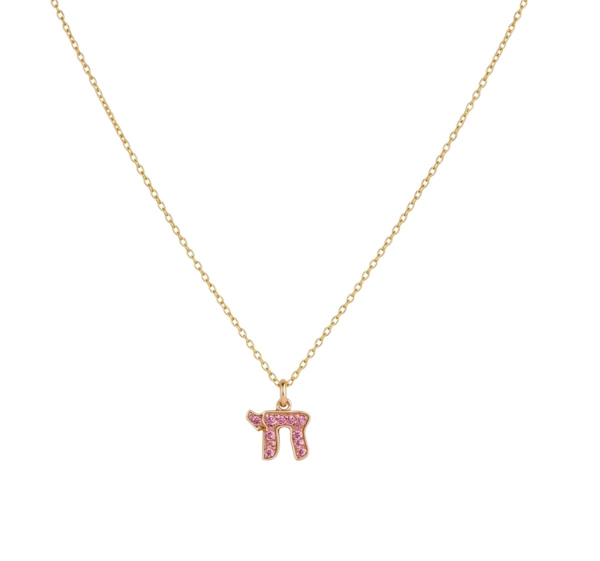 Chai Necklace in Sterling Silver 925 with Cubic Zirconia