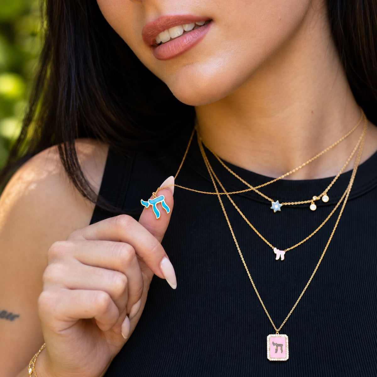 Chai Necklace Worn Long for a Blessed and Long Beautiful Life