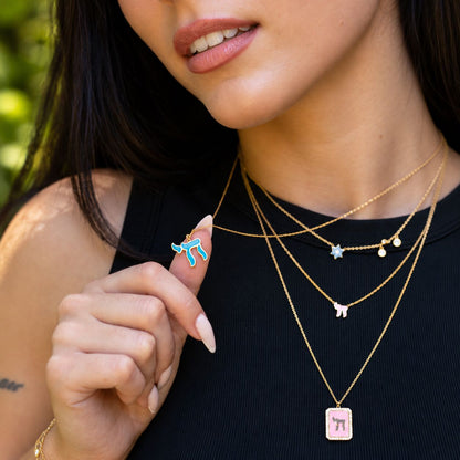 Chai Necklace Worn Long for a Blessed and Long Beautiful Life