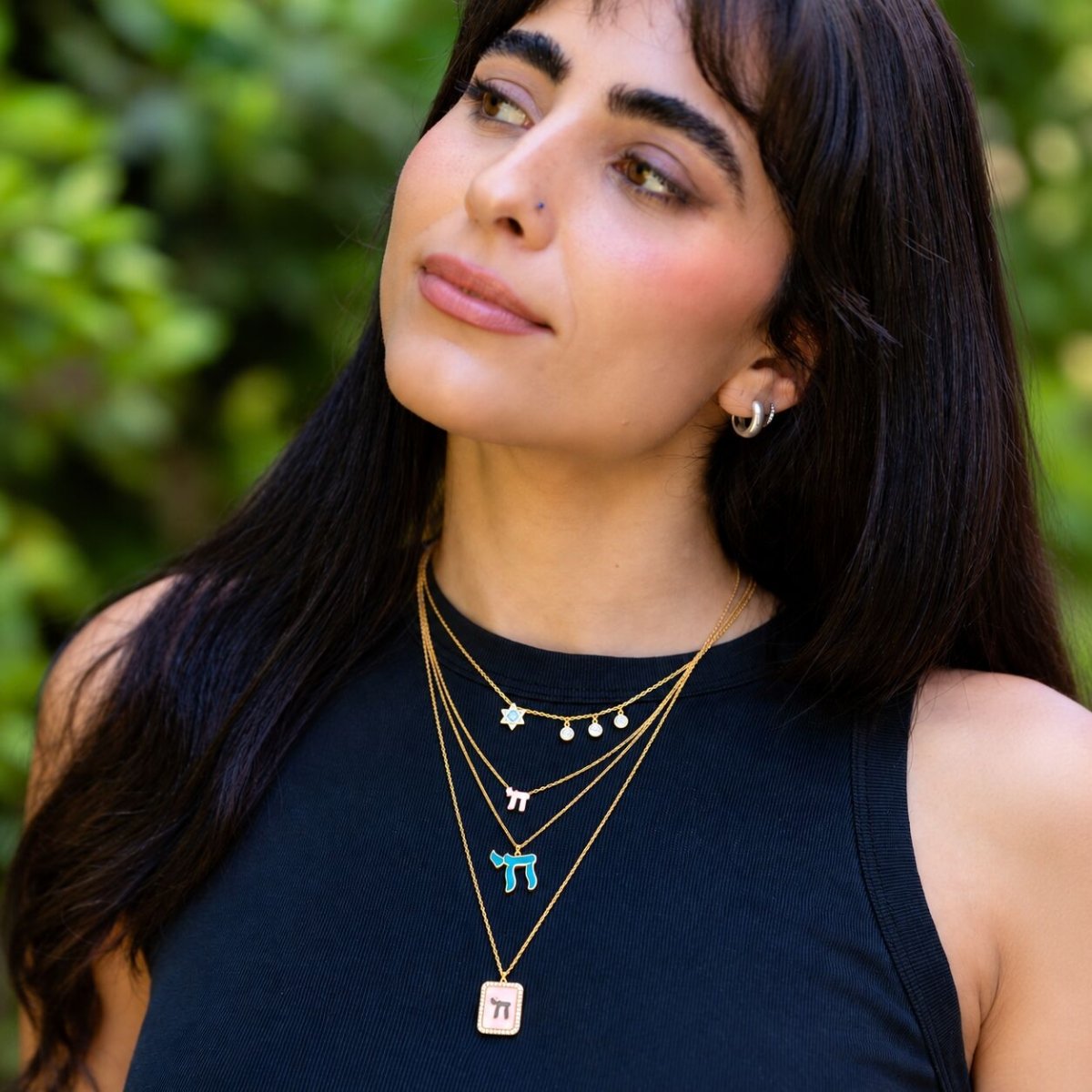 Chai Necklace Worn Long for a Blessed and Long Beautiful Life