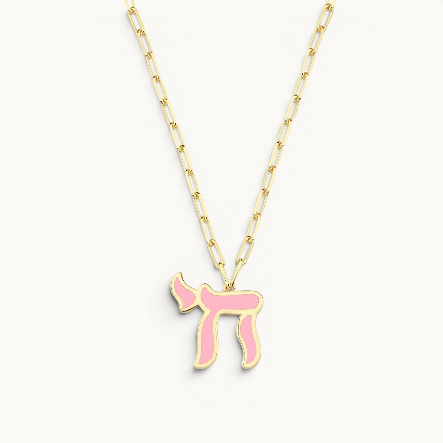 Chai necklace in yellow gold plated 925 silver with high-polish finish by Alef Bet