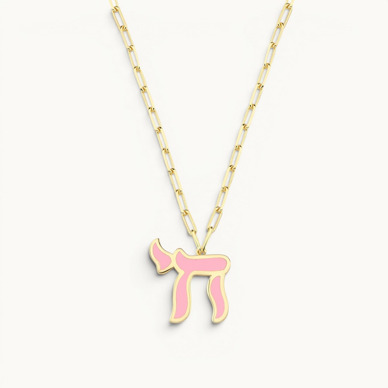 Chai necklace in yellow gold plated 925 silver with high-polish finish by Alef Bet