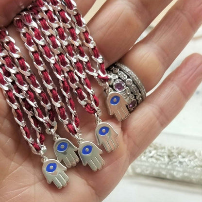 Chamsa and Evil Eye Red String Bracelet