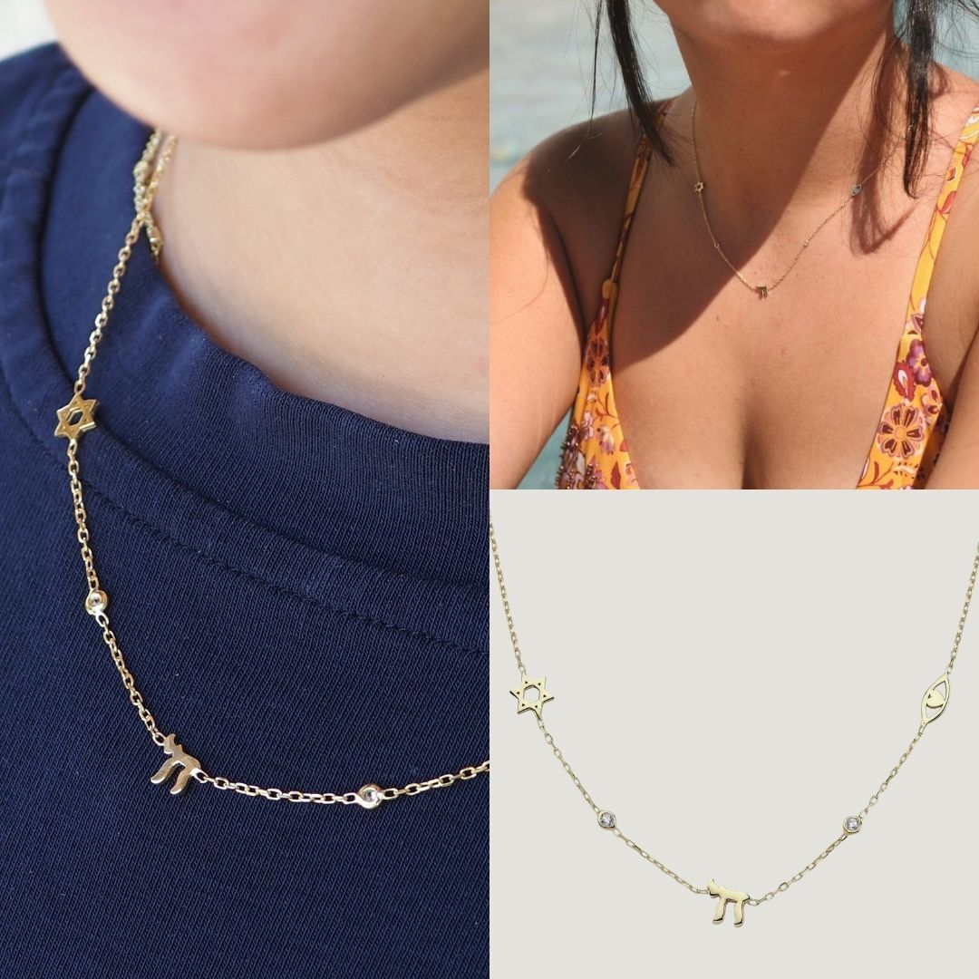 Charm Necklace | Star, Chai, Evil Eye for Women