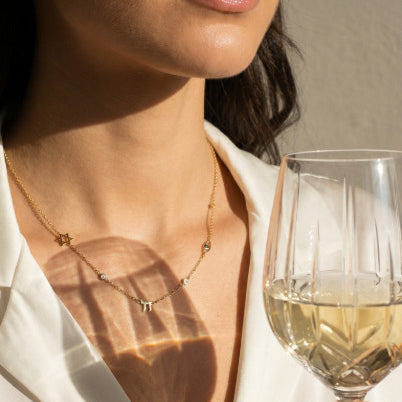 Star of David Chai Evil Eye Heart Charm Necklace
