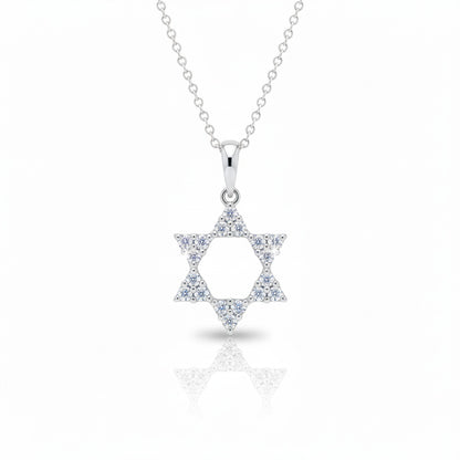 Classy Diamond Jewish Star of David Necklace for Women