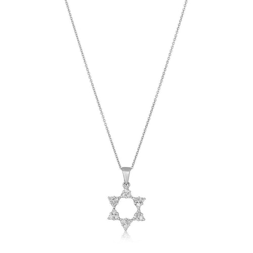 Classy Diamond Jewish Star of David Necklace for Women