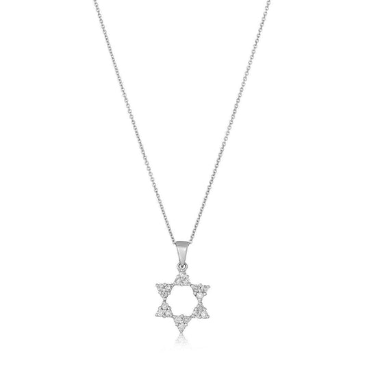Classy Diamond Jewish Star of David Necklace for Women
