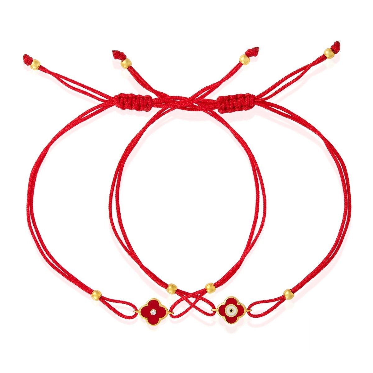 Clover and Evil Eye Bracelet | Double Sided Design