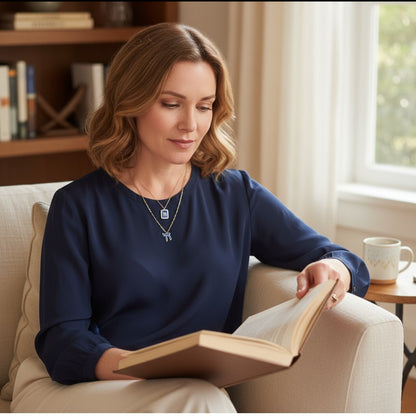 Colorful Enamel Chai Necklace on Paperclip Chain
