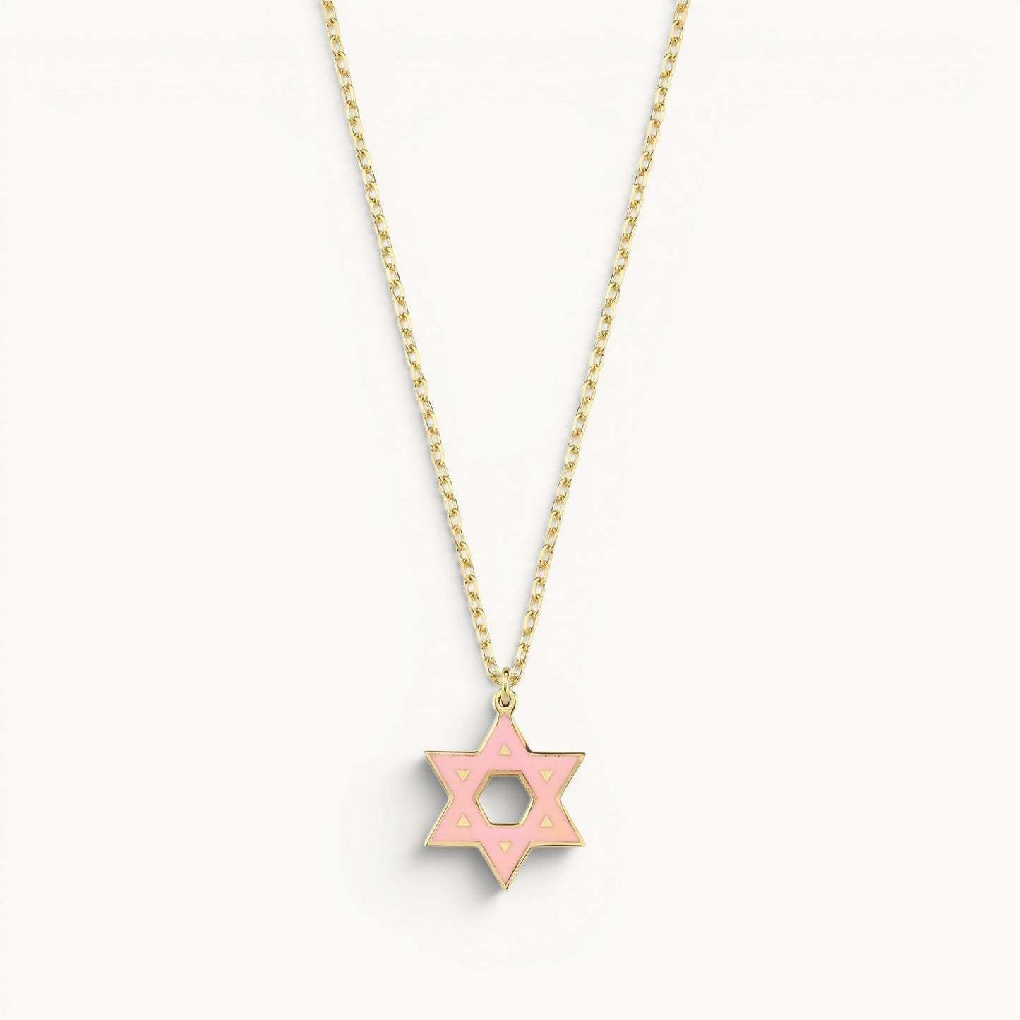 Yellow gold plated sterling silver necklace with polished finish by Alef Bet