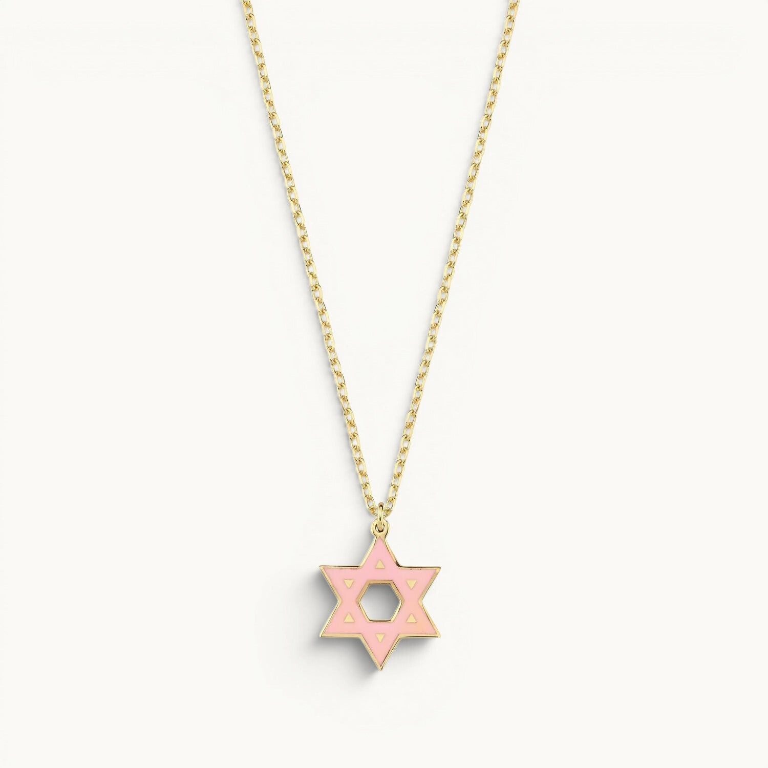 Yellow gold plated sterling silver necklace with polished finish by Alef Bet