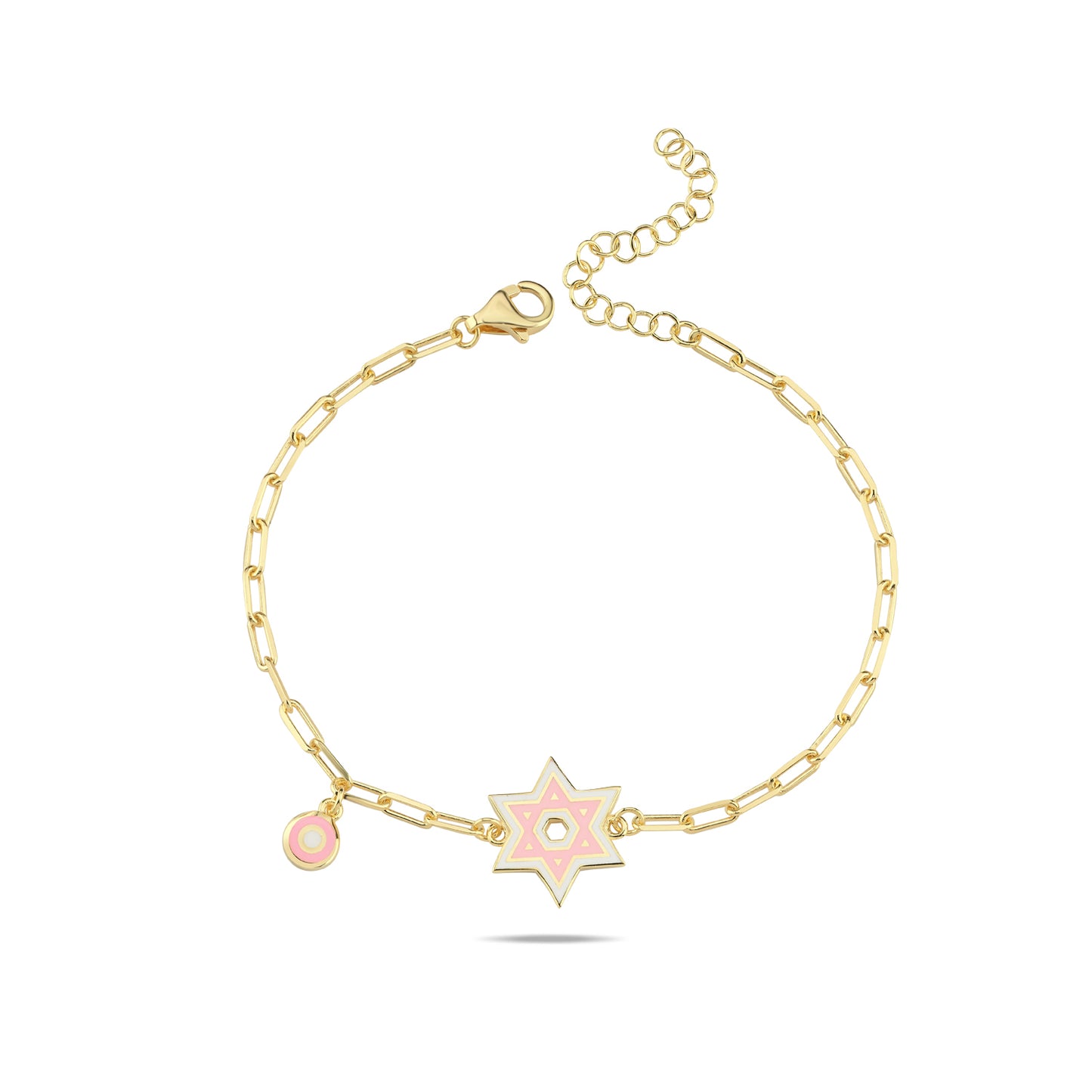 Colorful Enamel Jewish Star Bracelet - Gold Plated, Faith & Style | Alef Bet