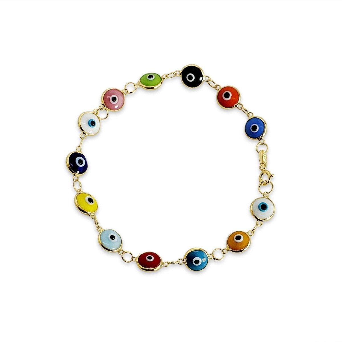 Colorful evil eye bracelets in gold and silver featuring vibrant beads and symbolic meanings, designed for protection and luck.