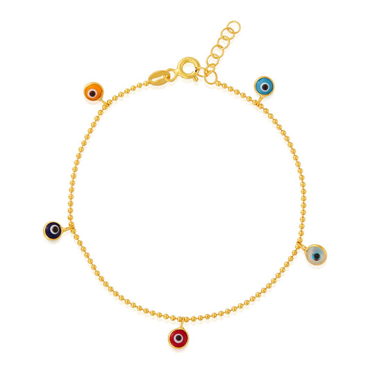 Colorful Evil Eye Charm Bracelet