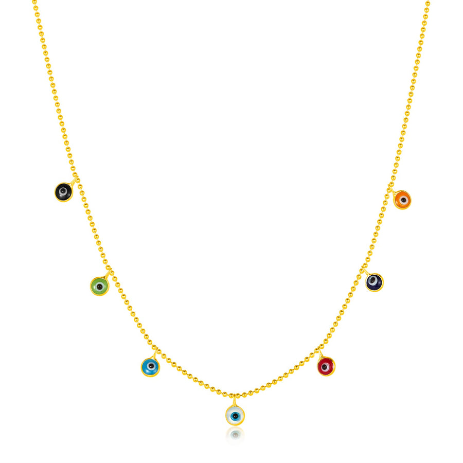 bead necklace with evil eye