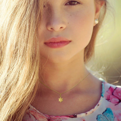 Dainty 14k Gold Star of David Necklace