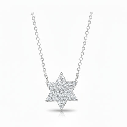 Star of David necklace in 14k gold with satin finish by Alef Bet