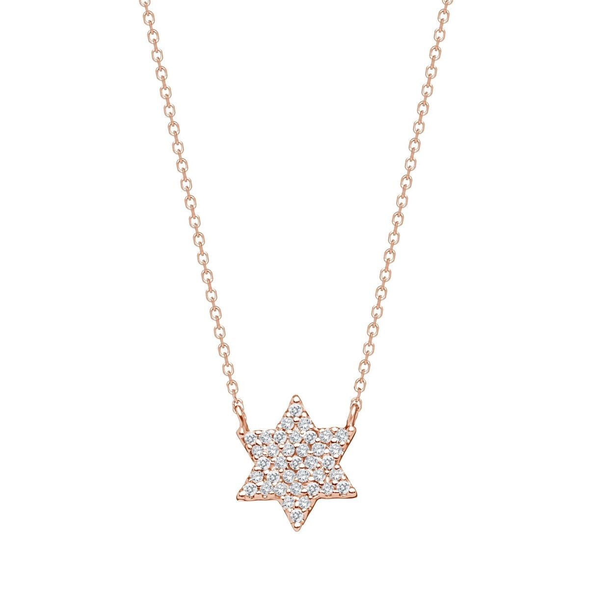 Star of David necklace in 14k gold with dainty design by Alef Bet