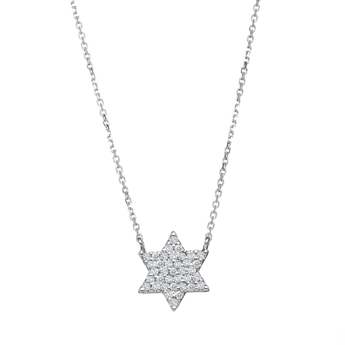 Dainty Yet Bold Star of David Necklace - 14k Gold & Diamonds, Bat Mitzvah Gift | Alef Bet