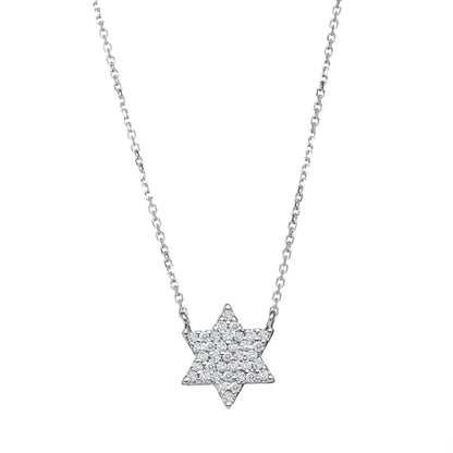 Dainty Yet Bold Star of David Necklace - 14k Gold & Diamonds, Bat Mitzvah Gift | Alef Bet