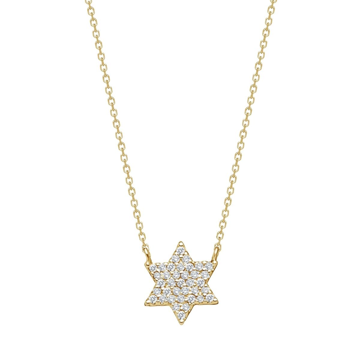 Dainty Yet Bold Star of David Necklace - 14k Gold & Diamonds, Bat Mitzvah Gift | Alef Bet