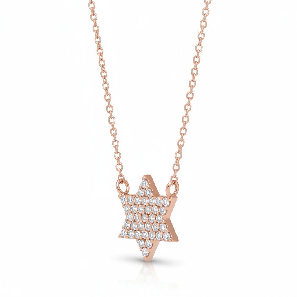 Dainty Yet Bold Star of David Necklace - 14k Gold & Diamonds, Bat Mitzvah Gift | Alef Bet
