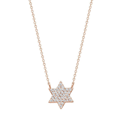 Dainty Yet Bold Star of David Necklace - 14k Gold & Diamonds, Bat Mitzvah Gift | Alef Bet