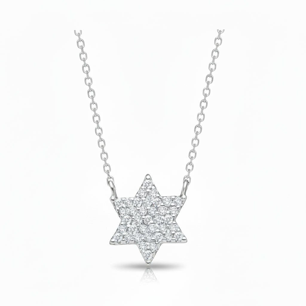 Dainty Yet Bold Star of David Necklace - 14k Gold & Diamonds, Bat Mitzvah Gift | Alef Bet