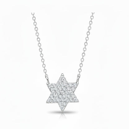 Dainty Yet Bold Star of David Necklace - 14k Gold & Diamonds, Bat Mitzvah Gift | Alef Bet