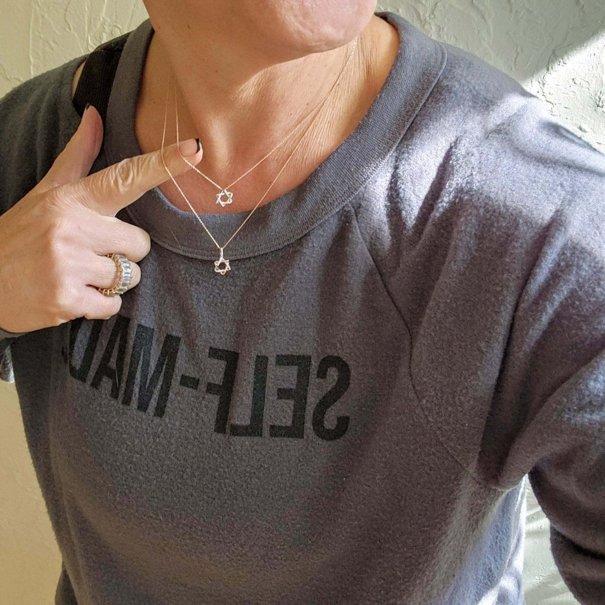 Diamond 14k Jewish Star Necklace in Gold