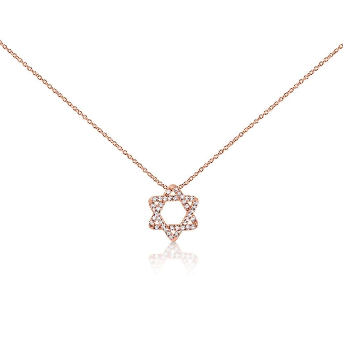 Diamond 14k Jewish Star Necklace in Gold