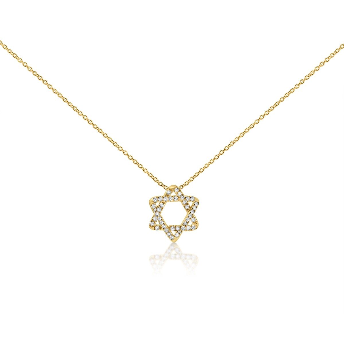 Diamond 14k Jewish Star Necklace in Gold