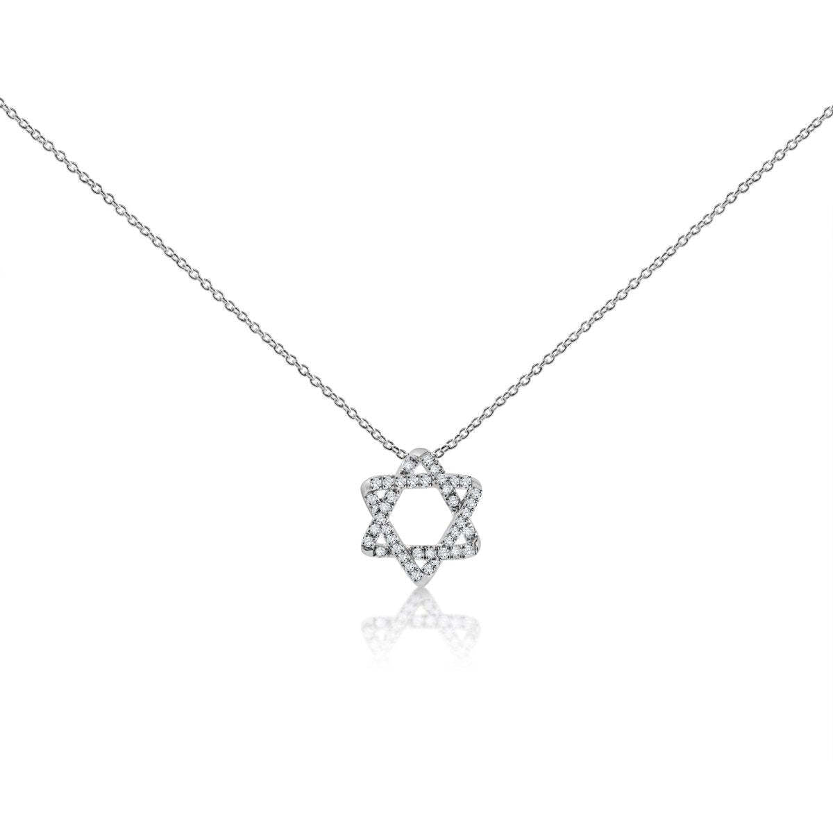 Diamond 14k Jewish Star Necklace in Gold