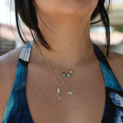 Diamond and Gold Hamsa of Blessing Necklace