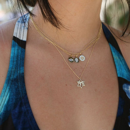 Diamond and Gold Hamsa of Blessing Necklace