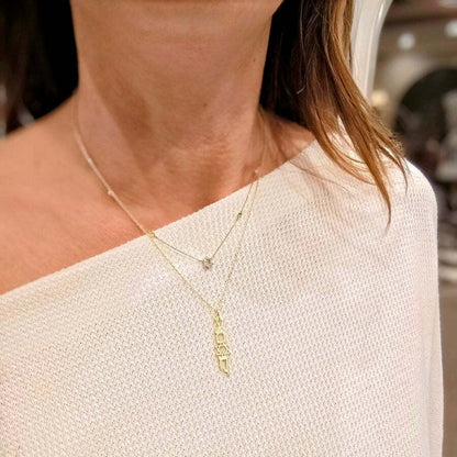 Diamond Bezel Jewish Star Necklace