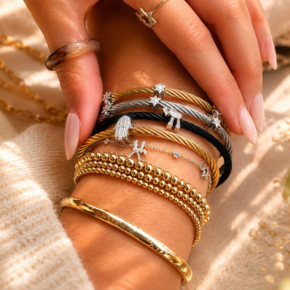 Rose gold diamond chai bracelet showcasing satin finish cable links by Alef Bet