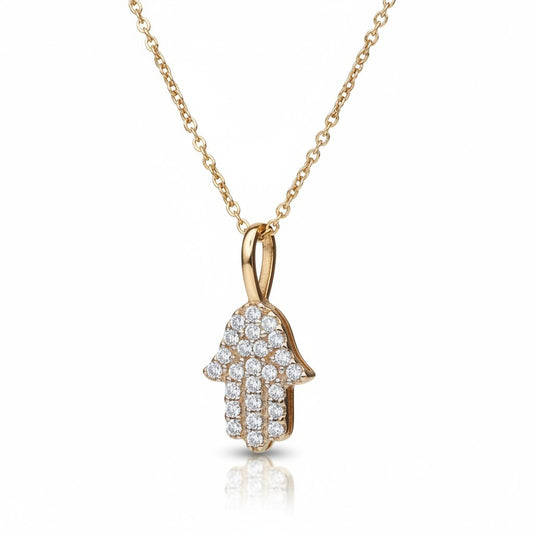 Diamond Hamsa Hand Necklace