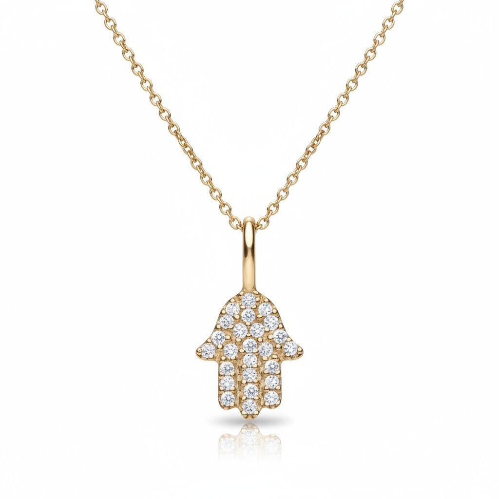 Diamond Hamsa Hand Necklace