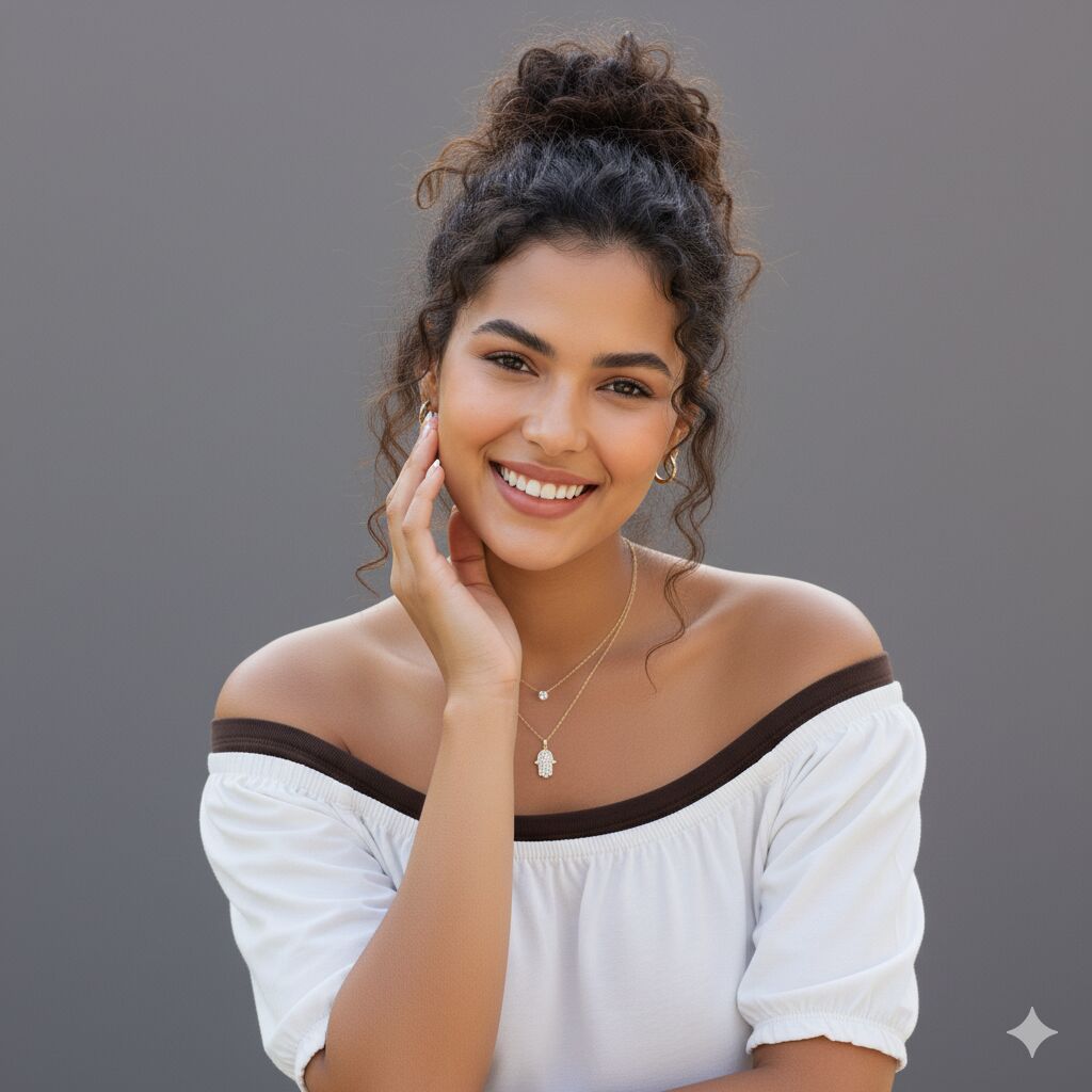 Diamond Hamsa Necklace in 14k Gold