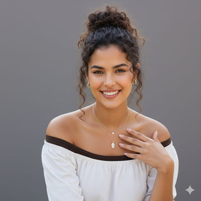 Diamond Hamsa Necklace in 14k Gold