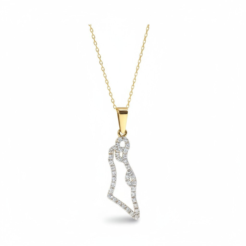 Diamond Israel Map | Gold Necklaces for Women